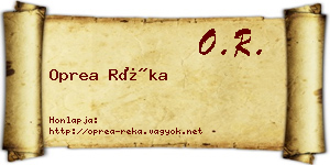 Oprea Réka névjegykártya